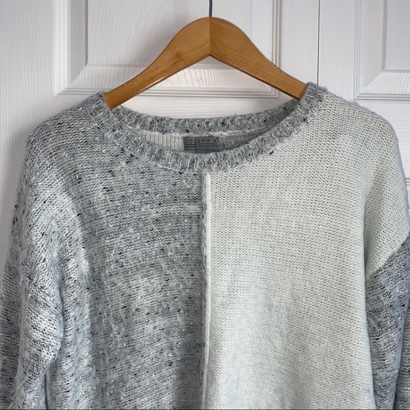 Color Block Joseph A White/Grey Sweater Size: L - Picture 2 of 5